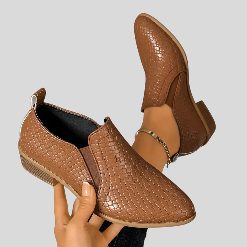 Francesca²| Bottines Tressées à Talon Bloc
