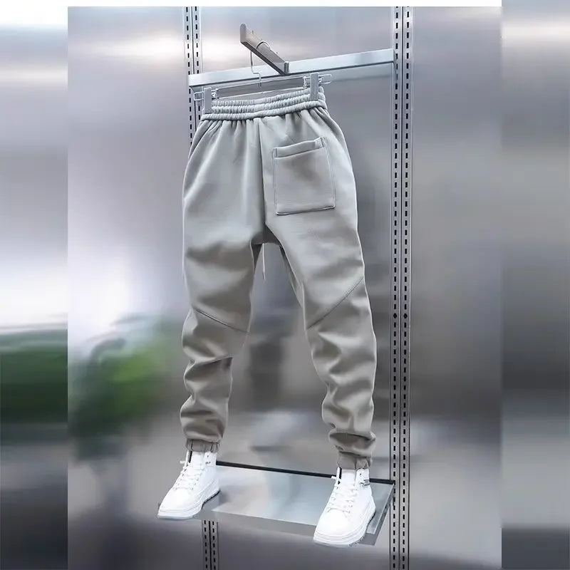 OVWISS| PANTALON DE SALON BAGGY UNI À TAILLE ÉLASTIQUE
