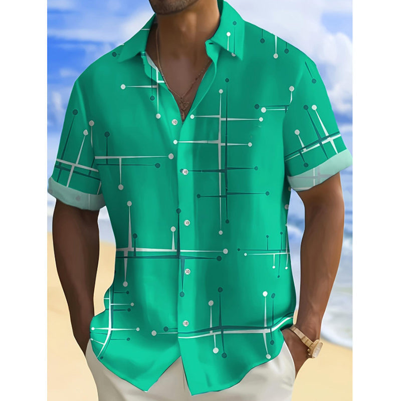 đąđą 50% OFF!! â° Men's Relaxed Fit Button-Up Shirt with Geometric Print