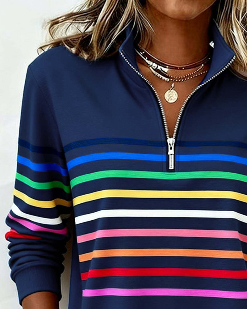 Ovwiss™ | Top Maggie — Rayures Colorées Femme
