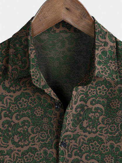 Chemise Homme Manches Courtes Rayon Léger Respirant Style Vintage Hawaï Vacances