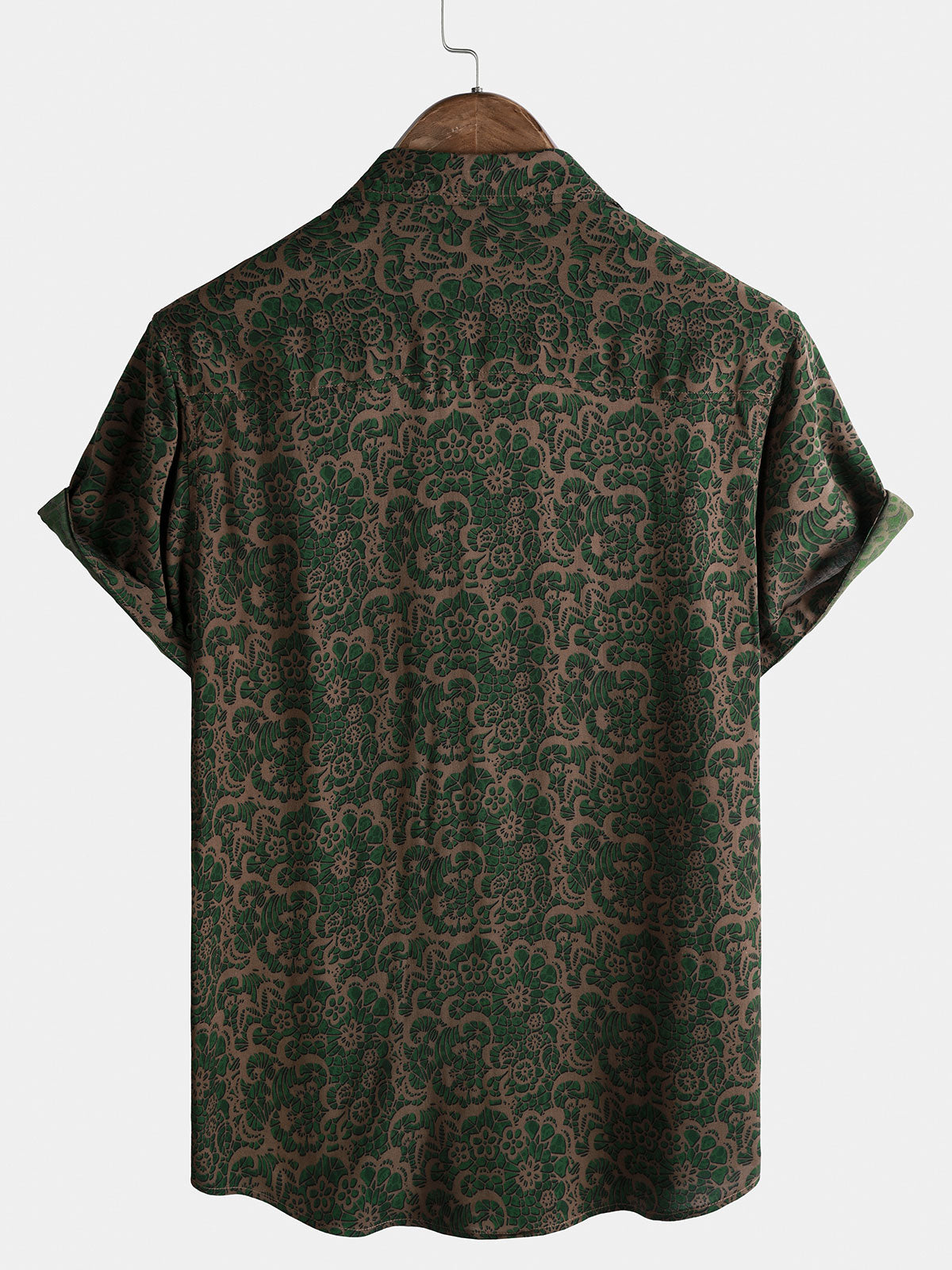 Chemise Homme Manches Courtes Rayon Léger Respirant Style Vintage Hawaï Vacances