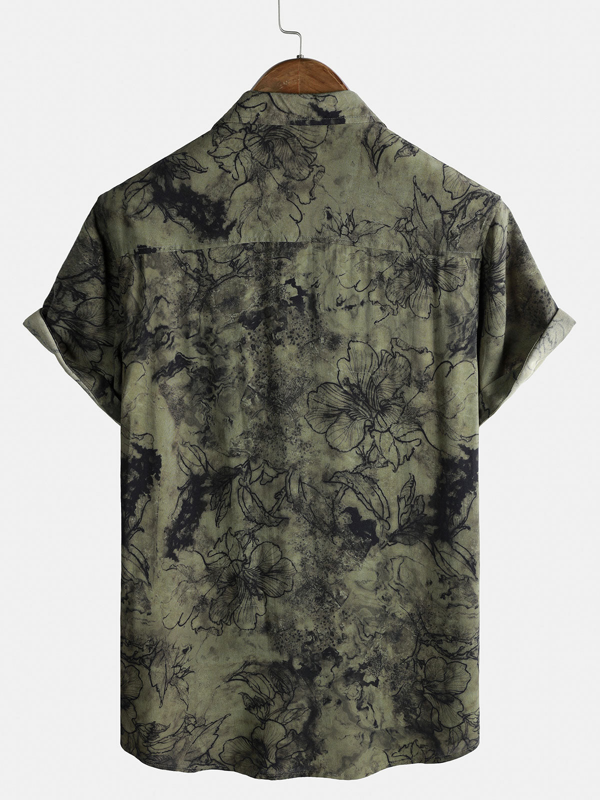 Chemise Homme Manches Courtes Rayon Léger Respirant Style Vintage Vacances