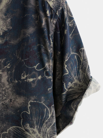 Chemise Homme Manches Courtes Rayon Léger Respirant Style Vintage Vacances Loisirs