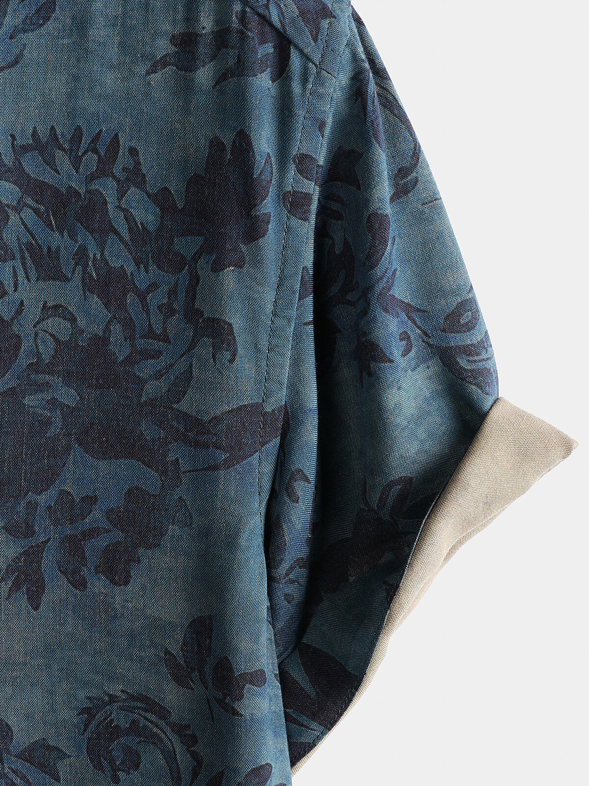 Chemise Homme Rayonne Imprimé Floral Bohème Vintage Manches Courtes