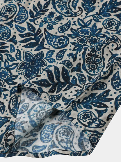 Chemise Homme Imprimé Floral Paisley Style Bohème Casual Manches Courtes