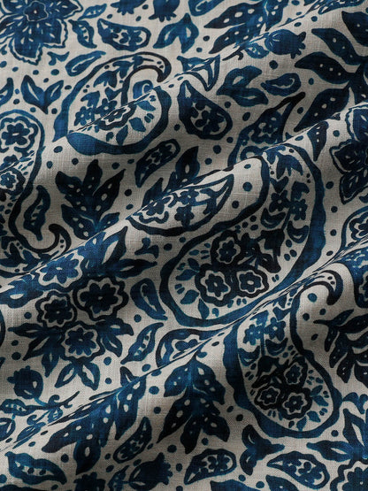 Chemise Homme Imprimé Floral Paisley Style Bohème Casual Manches Courtes