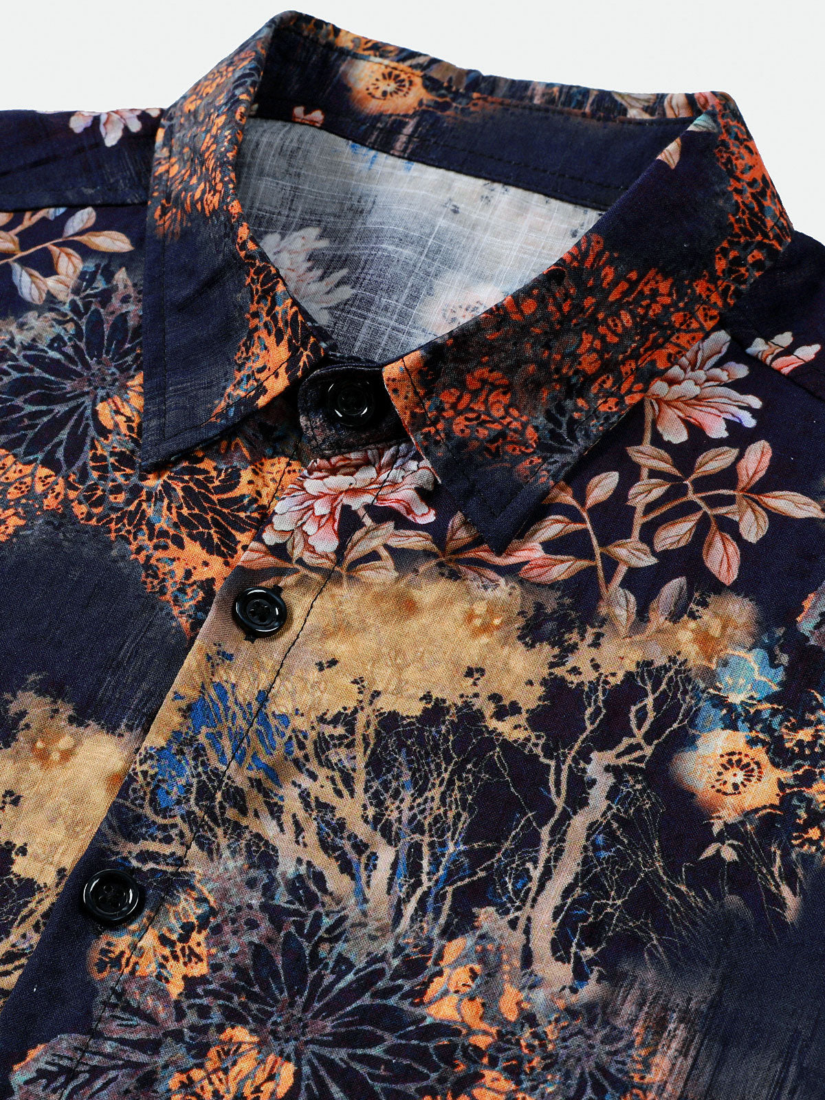 Chemise homme manches courtes motif floral vintage vacances d’été