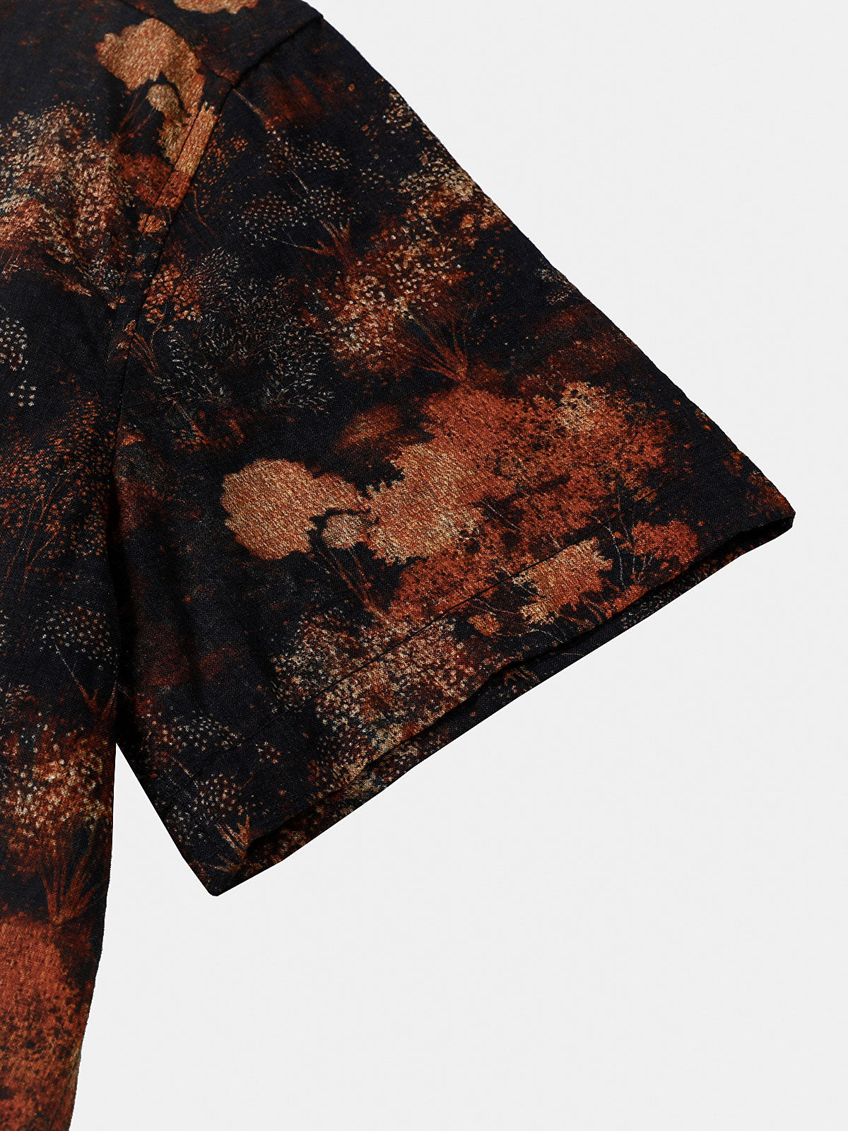 Chemise homme manches courtes imprimé paysage botanique style rétro