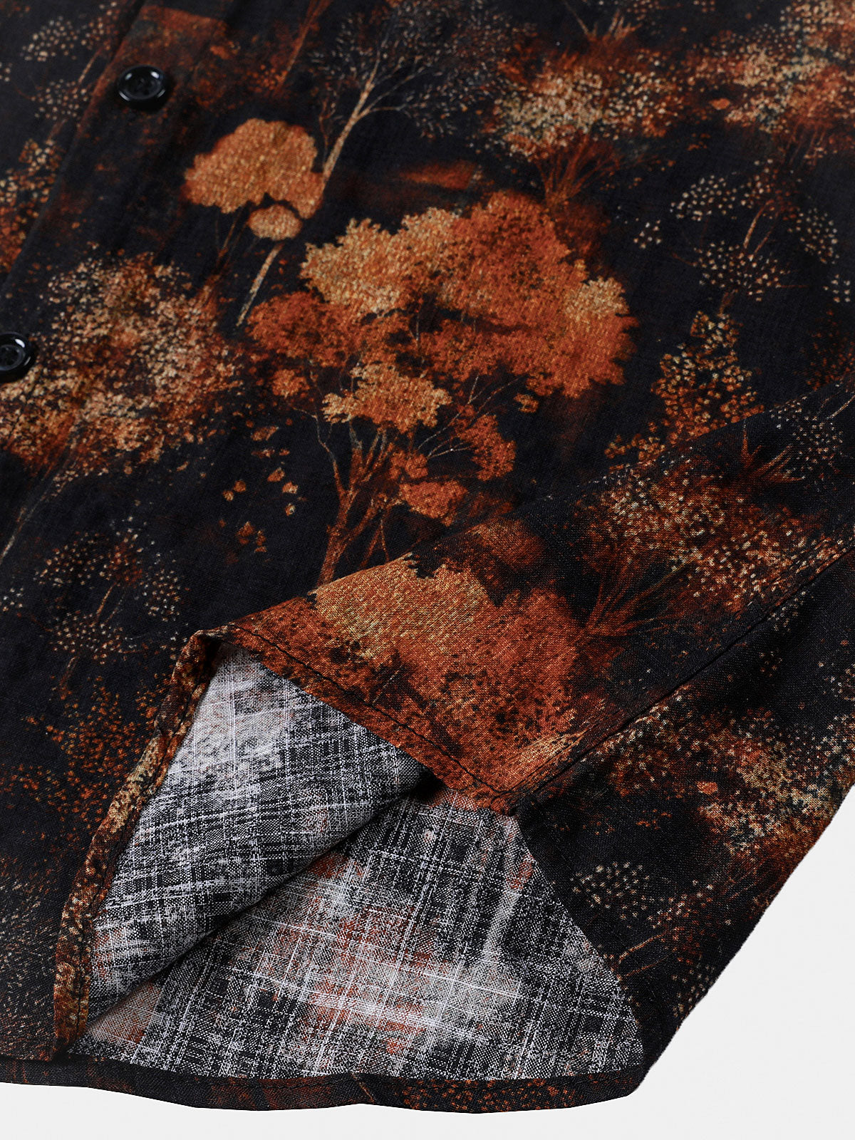 Chemise homme manches courtes imprimé paysage botanique style rétro