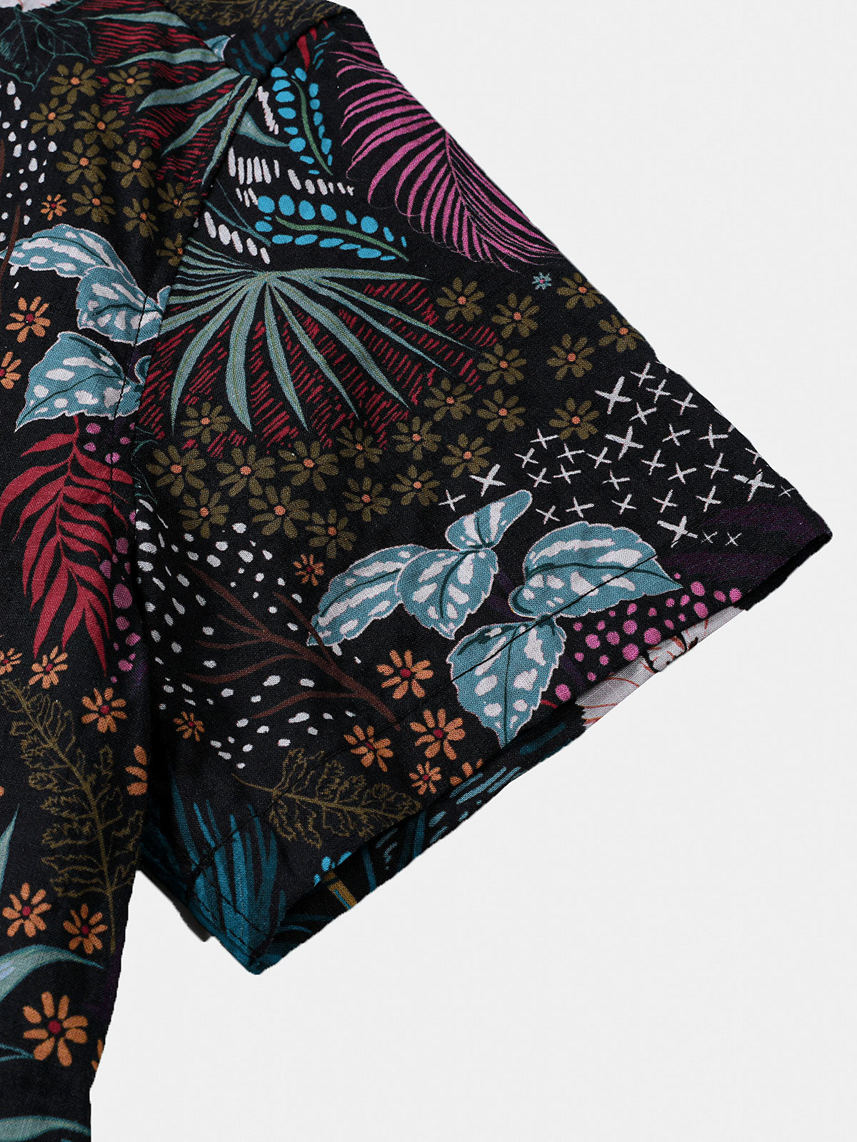 Chemise homme manches courtes imprimé floral tropical hawaïen