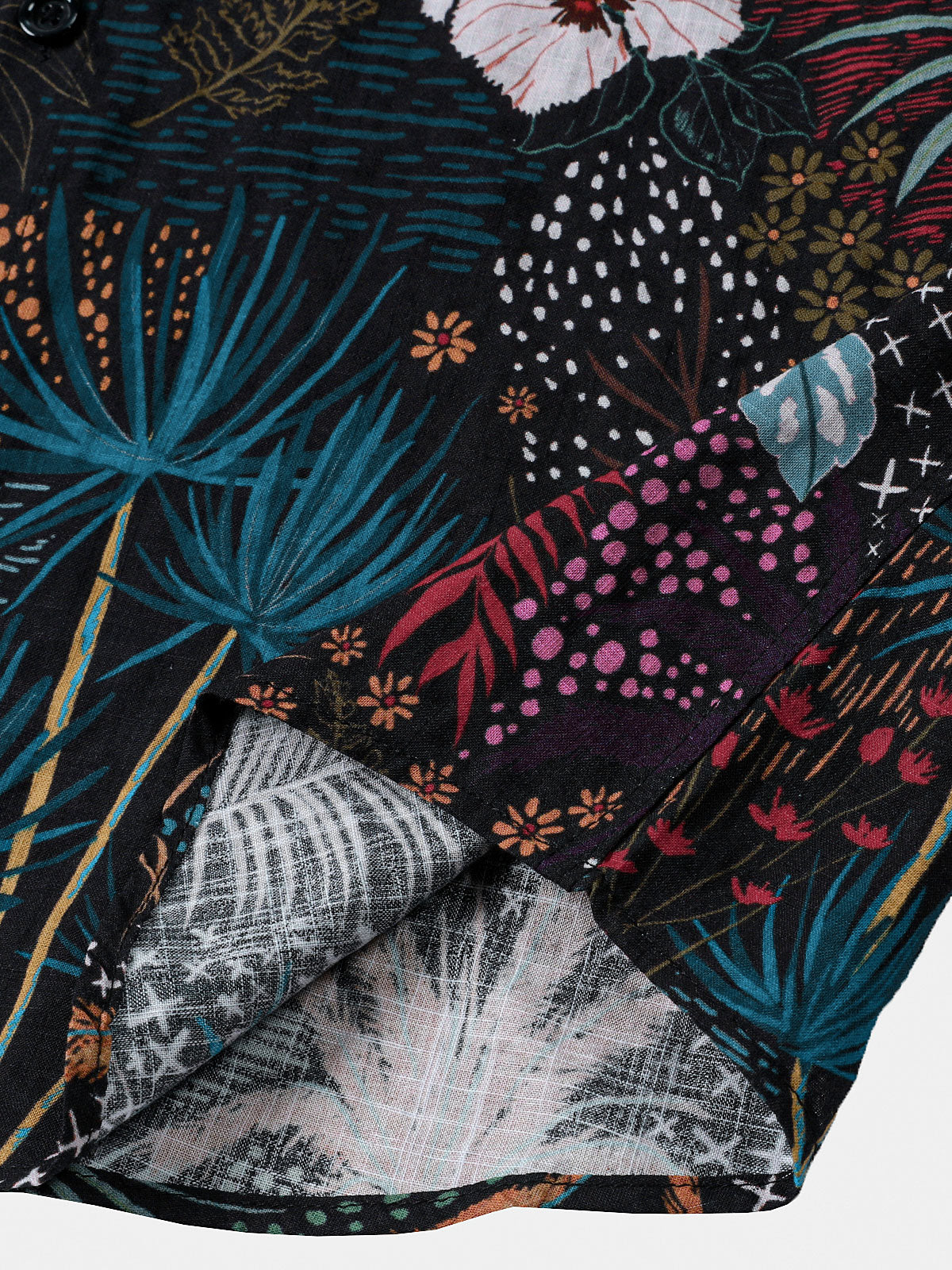 Chemise homme manches courtes imprimé floral tropical hawaïen