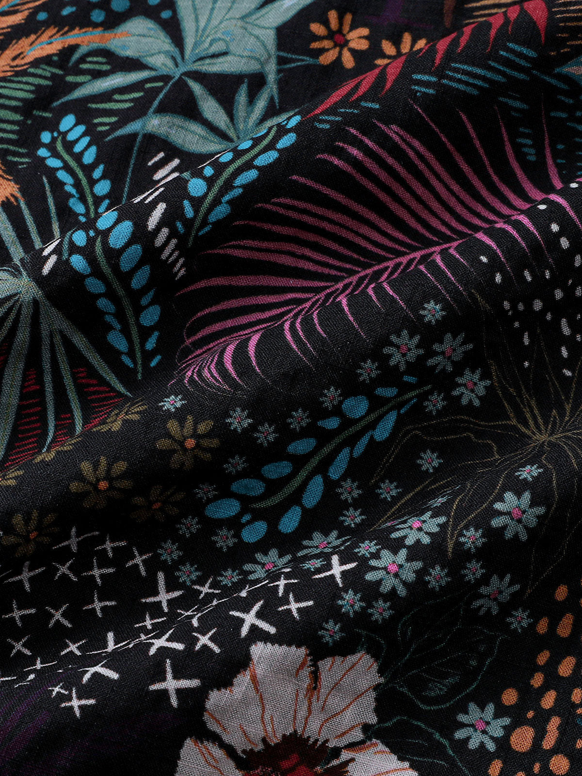 Chemise homme manches courtes imprimé floral tropical hawaïen
