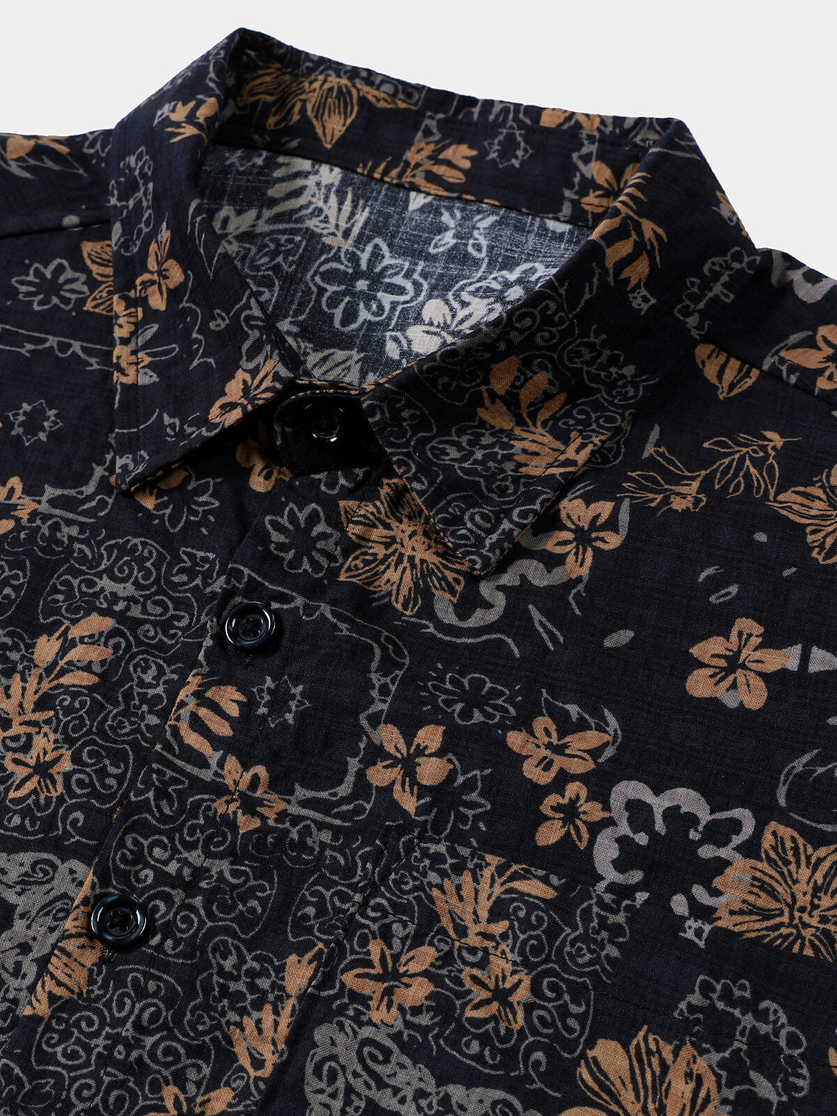 Chemise Homme Imprimé Floral Vintage Style Bohème Manches Courtes Plage