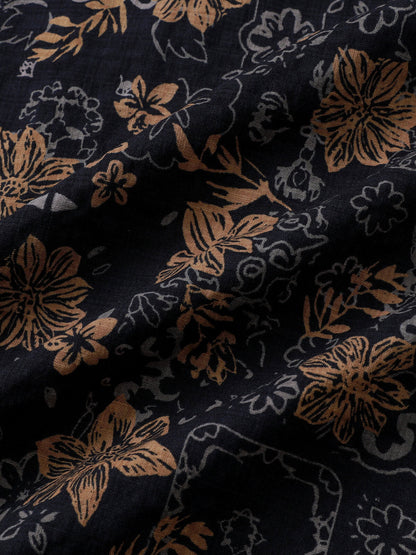 Chemise Homme Imprimé Floral Vintage Style Bohème Manches Courtes Plage