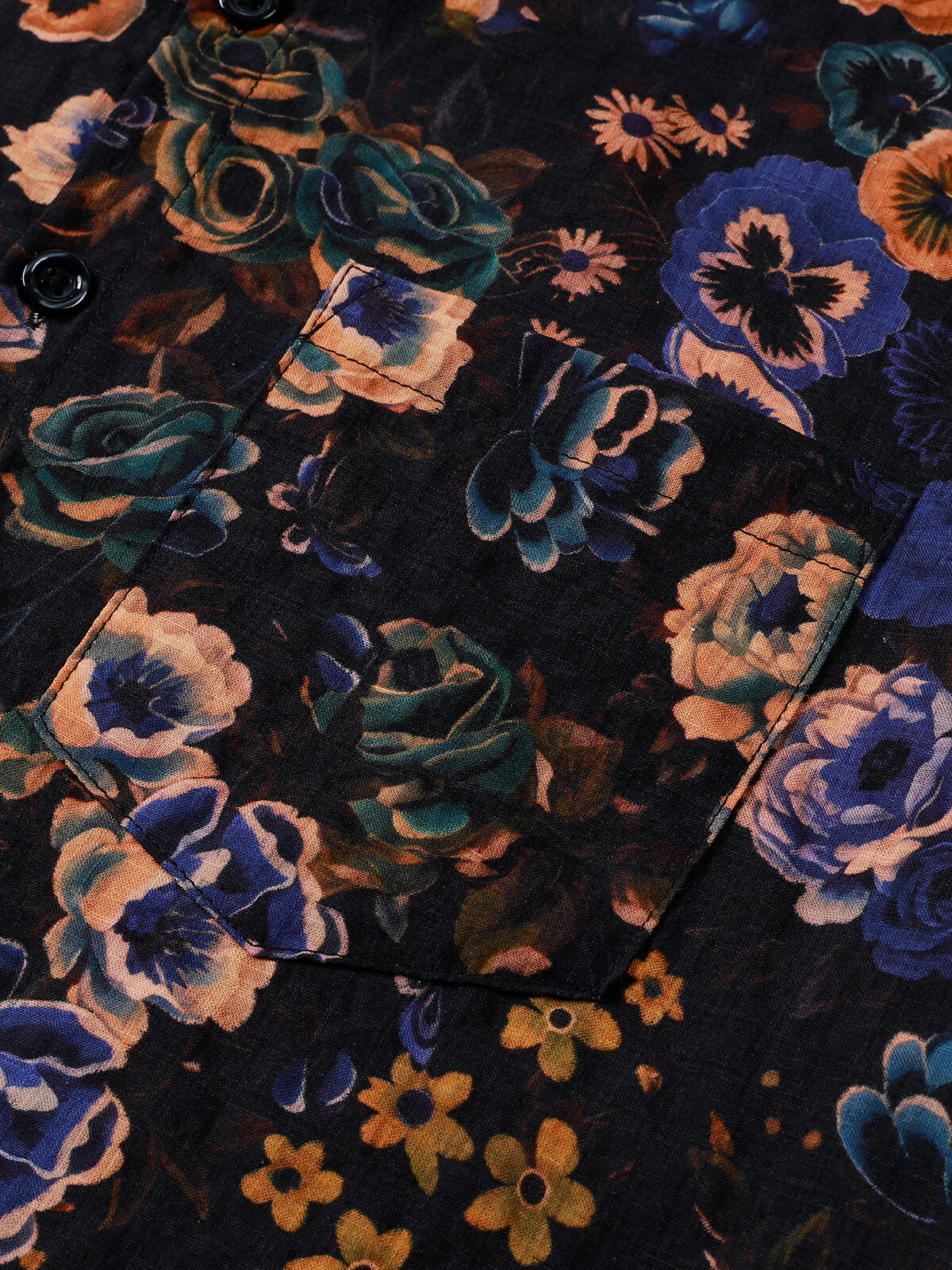 Chemise homme manches courtes imprimé floral vintage style bohème