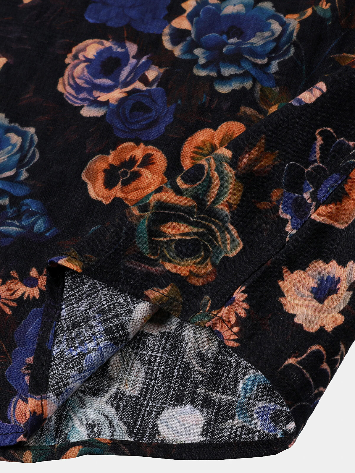 Chemise homme manches courtes imprimé floral vintage style bohème
