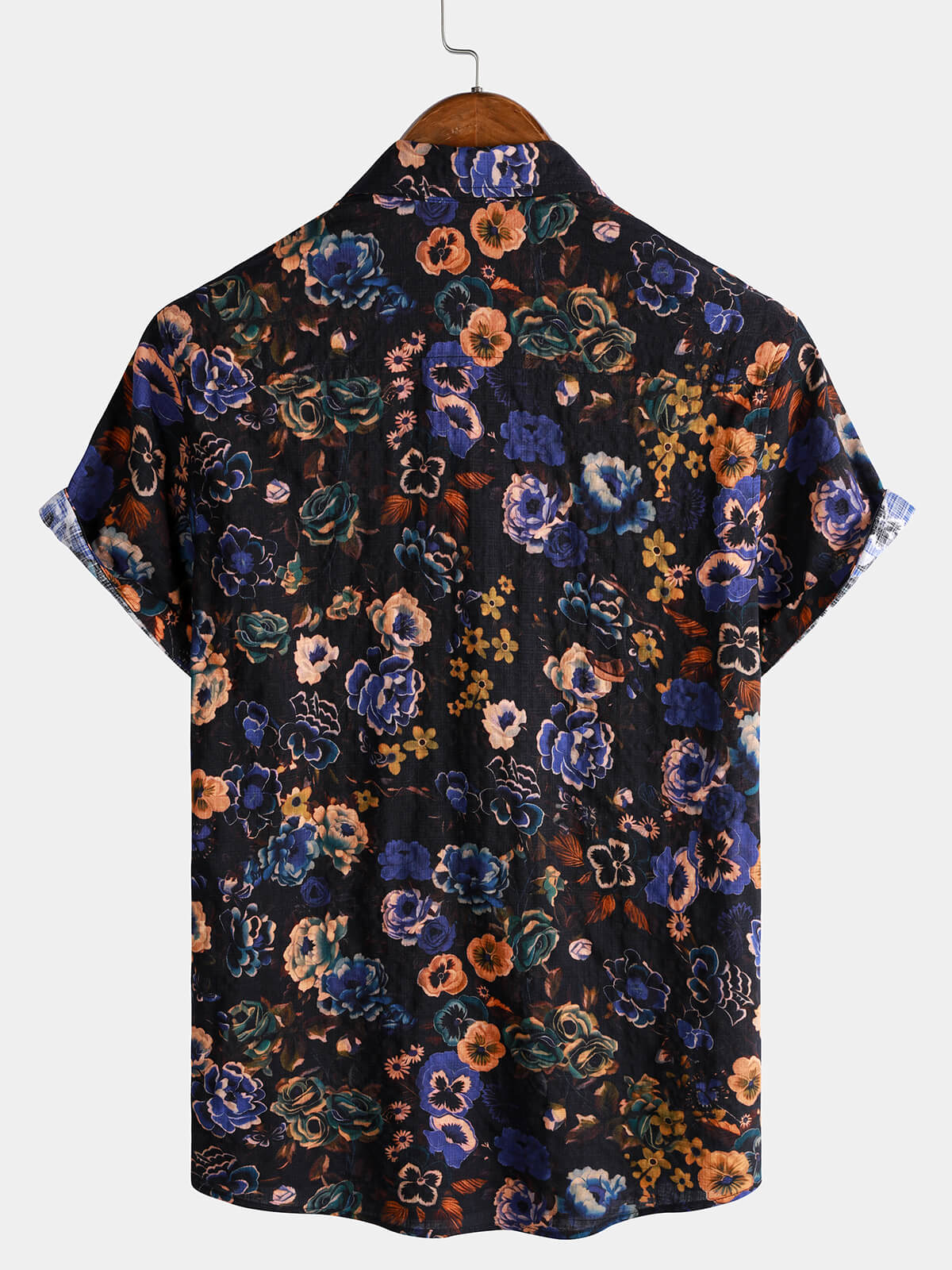 Chemise homme manches courtes imprimé floral vintage style bohème