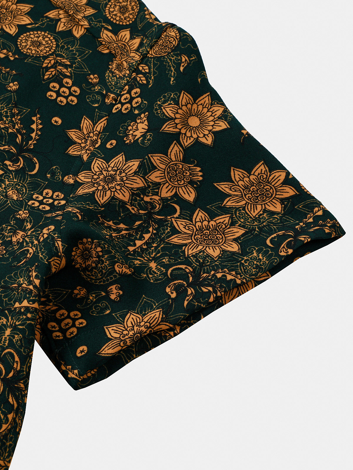 Chemise Homme Imprimé Floral Vintage Style Bohème Casual Manches Courtes