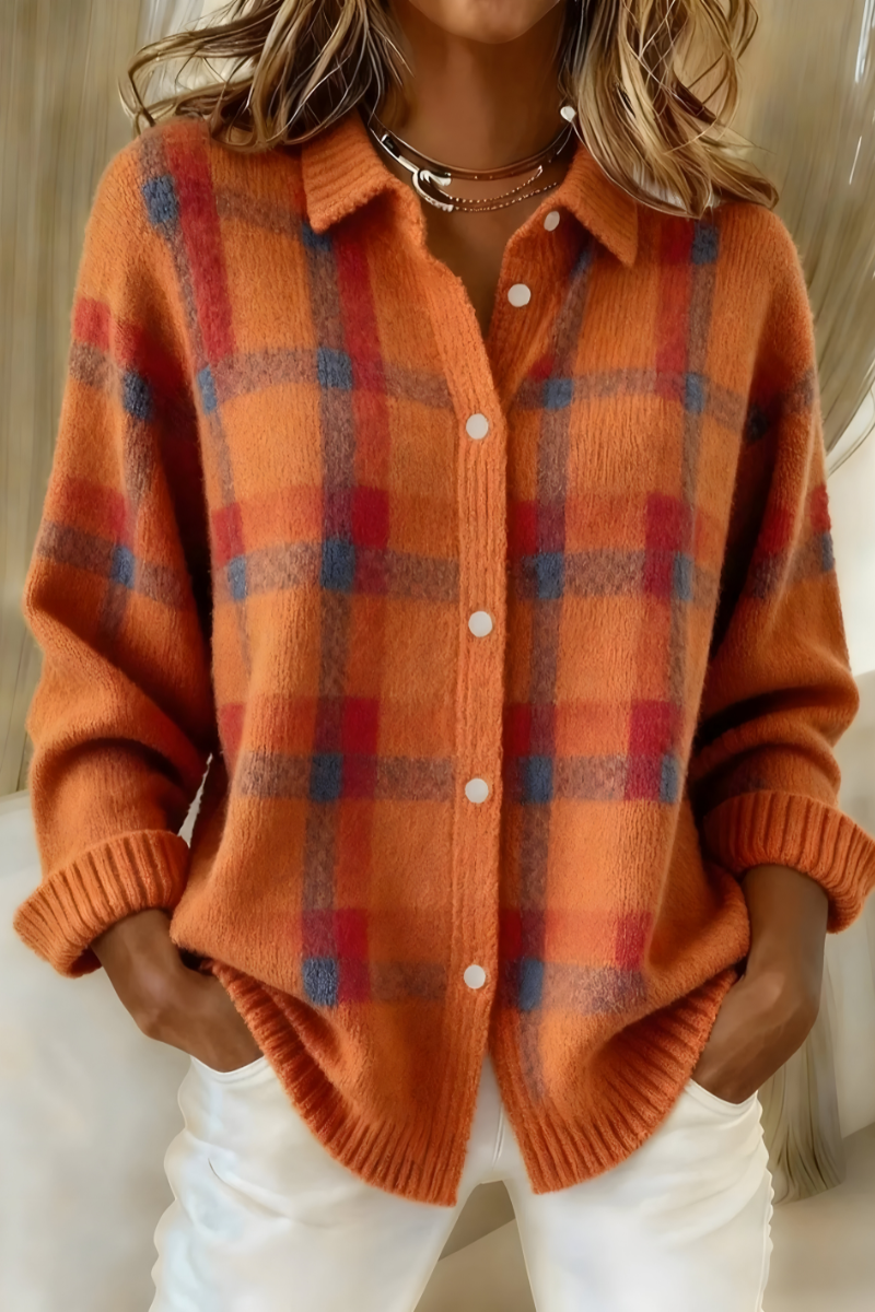 Anna™ | Cardigan en Tricot Doux à Carreaux