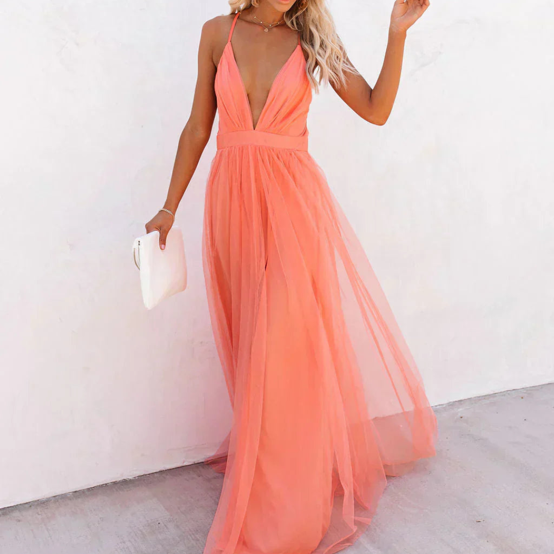 OVWISS | Robe Maxi Lumière Corail