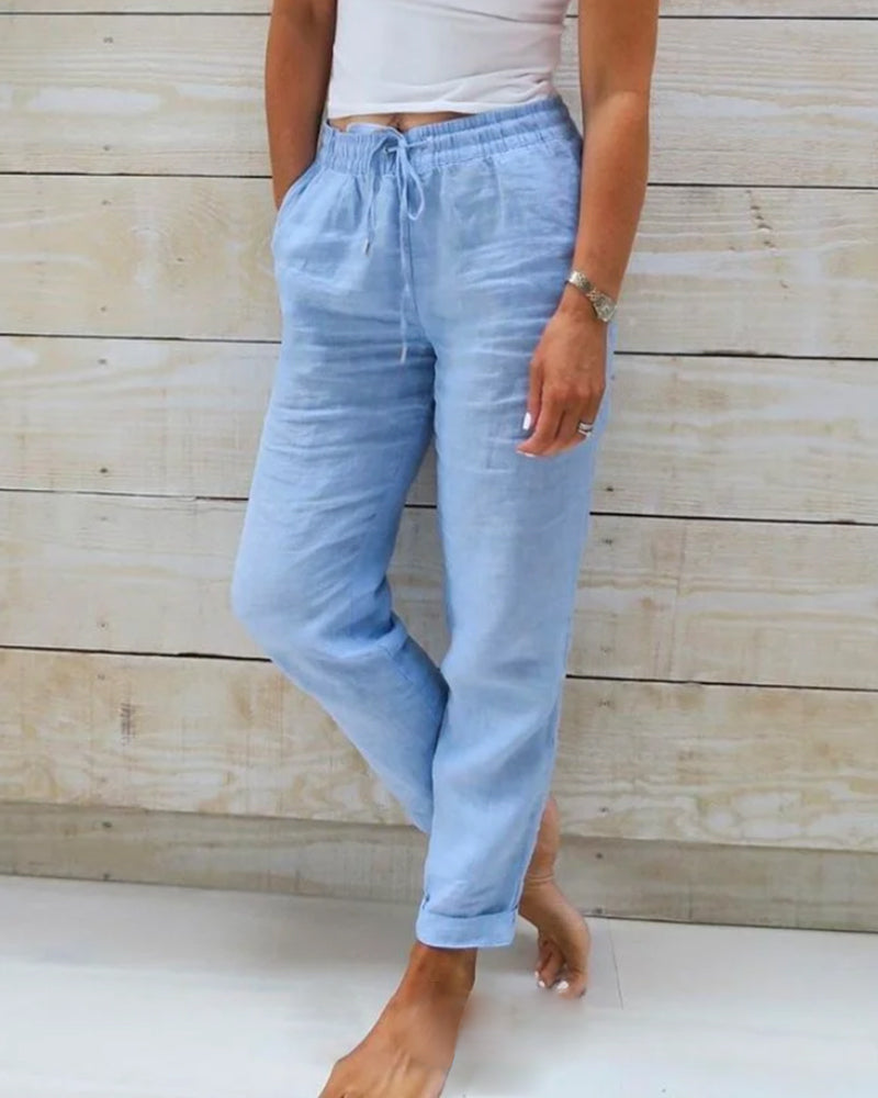 OVWISS | PANTALON DÉCONTRACTÉ À JAMBE DROITE POUR FEMMES