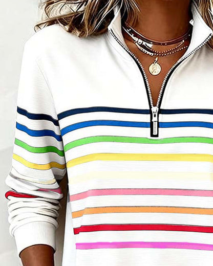 Ovwiss™ | Top Maggie — Rayures Colorées Femme