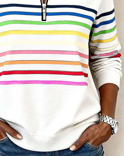 Ovwiss™ | Top Maggie — Rayures Colorées Femme