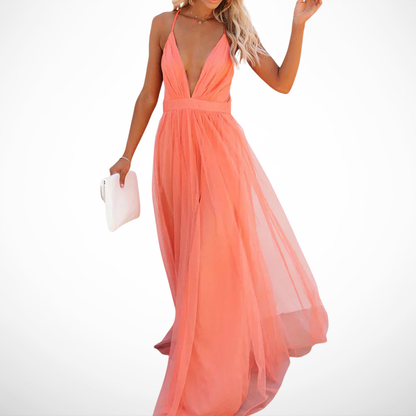 OVWISS | Robe Maxi Lumière Corail