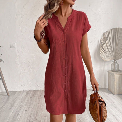 Tess™ | Elegant and Comfortable Linen Shirt Dress