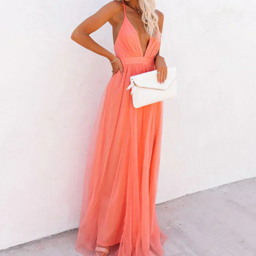 OVWISS | Robe Maxi Lumière Corail