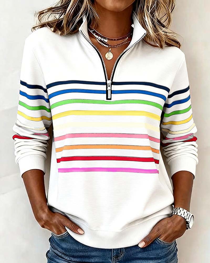 Ovwiss™ | Top Maggie — Rayures Colorées Femme