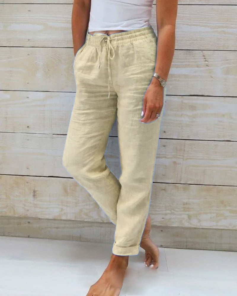OVWISS | PANTALON DÉCONTRACTÉ À JAMBE DROITE POUR FEMMES