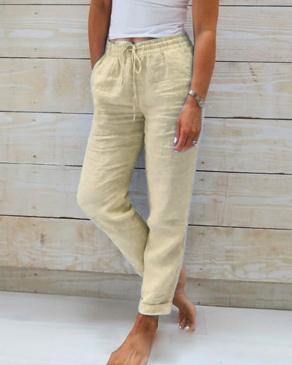 OVWISS | PANTALON DÉCONTRACTÉ À JAMBE DROITE POUR FEMMES
