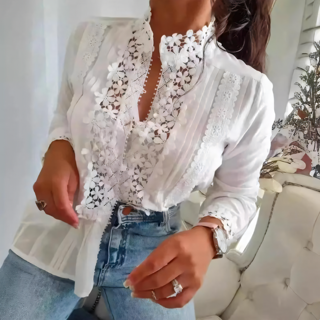 Marga – Blouse en Dentelle Florale