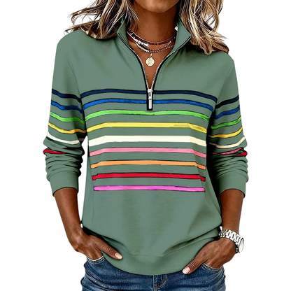 Ovwiss™ | Top Maggie — Rayures Colorées Femme