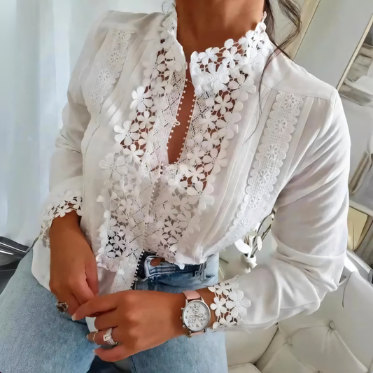 Marga – Blouse en Dentelle Florale