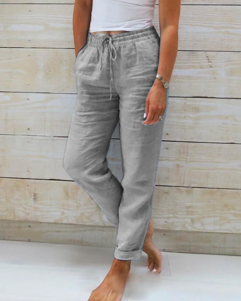 OVWISS | PANTALON DÉCONTRACTÉ À JAMBE DROITE POUR FEMMES