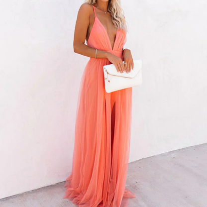 OVWISS | Robe Maxi Lumière Corail