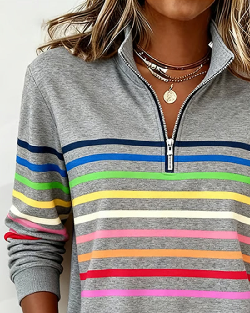 Ovwiss™ | Top Maggie — Rayures Colorées Femme
