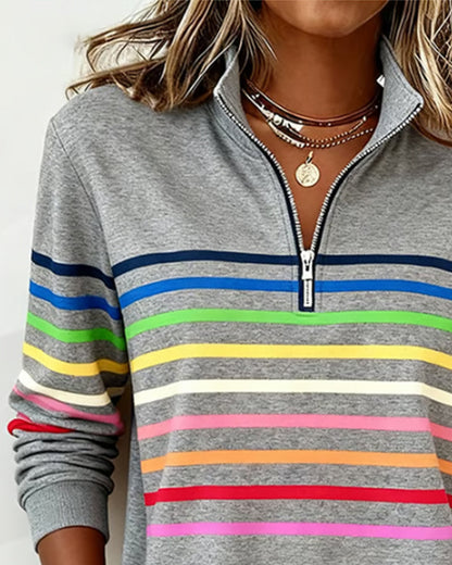Ovwiss™ | Top Maggie — Rayures Colorées Femme