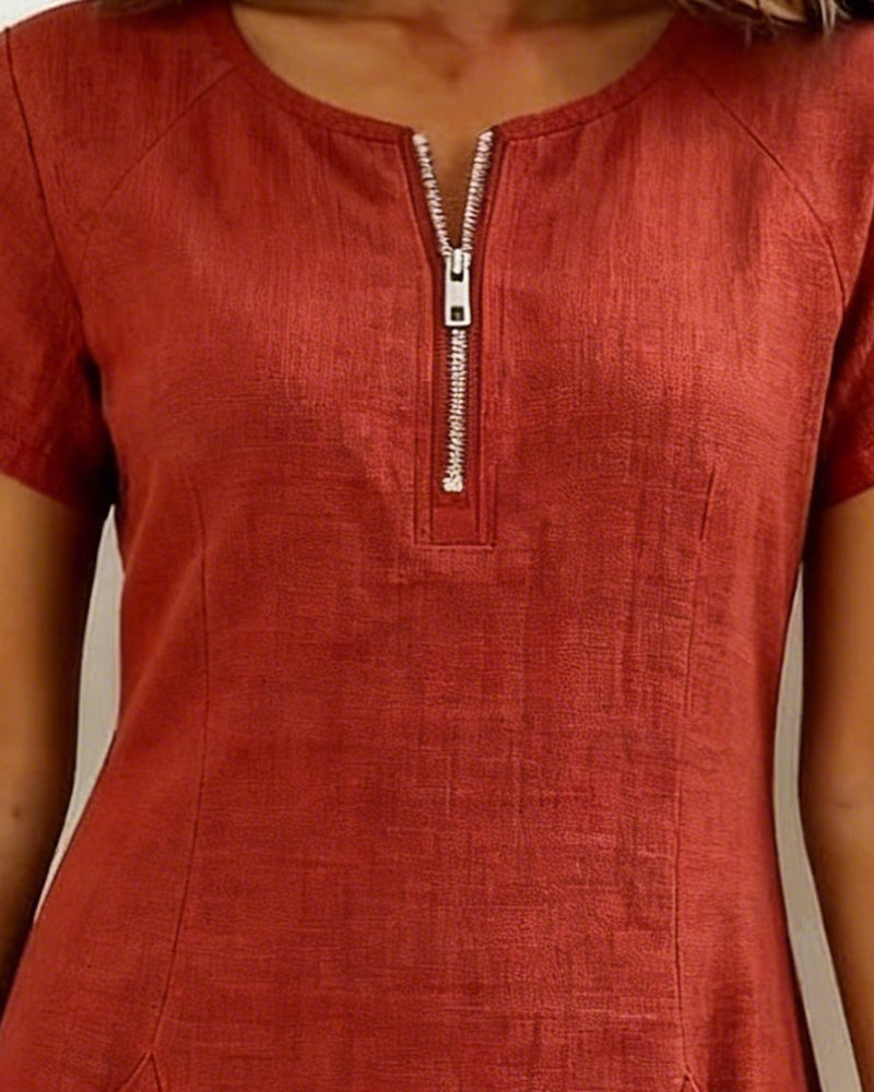 OVWISS | ROBE LÉGÈRE COTON-LIN POUR FEMMES