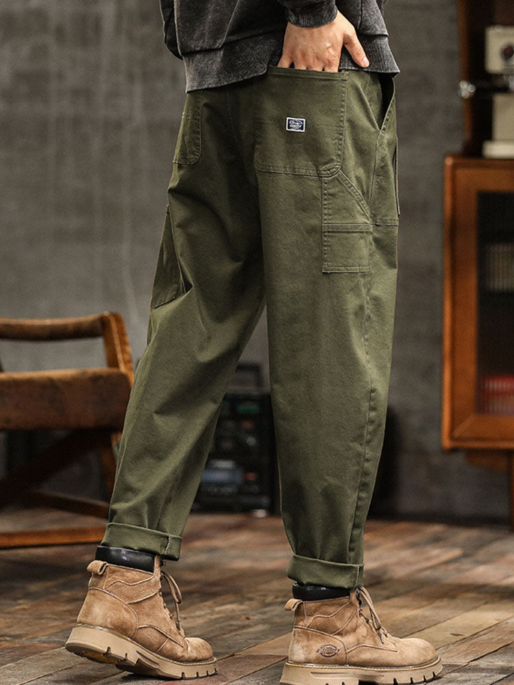 Pantalon utilitaire décontracté homme d’inspiration vintage