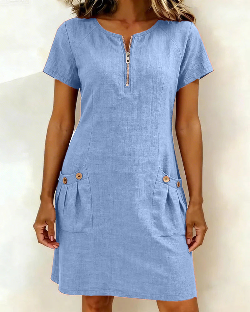 OVWISS | ROBE LÉGÈRE COTON-LIN POUR FEMMES