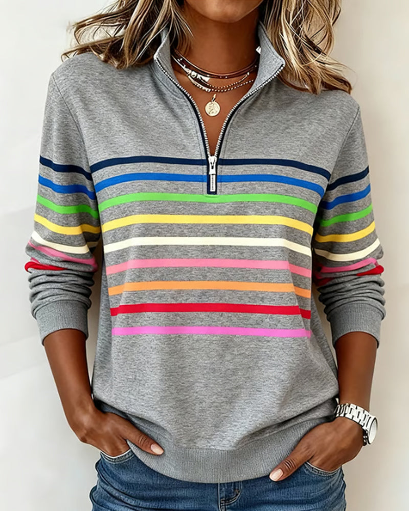 Ovwiss™ | Top Maggie — Rayures Colorées Femme