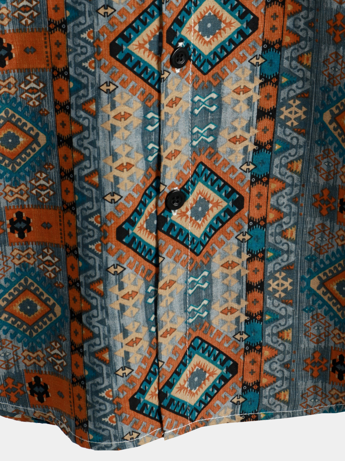 Chemise Homme Rétro Années 70 Patchwork Vintage Manches Courtes Boutonnée
