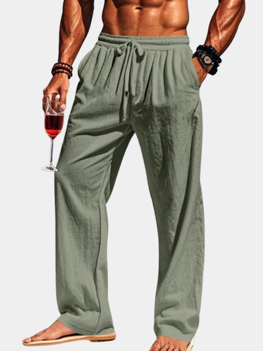 OVWISS | PANTALON LIN AZUR POUR HOMME