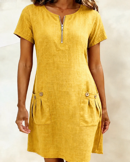OVWISS | ROBE LÉGÈRE COTON-LIN POUR FEMMES