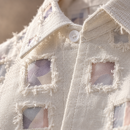 Chemise en Denim Effiloché Mosaïque Lipari