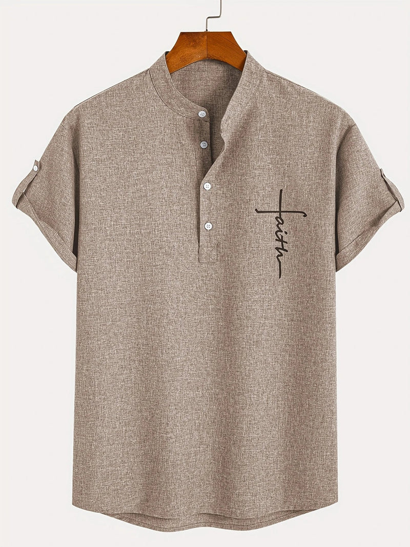 Ovwiss™ | Chemise élégante à manches courtes et col montant